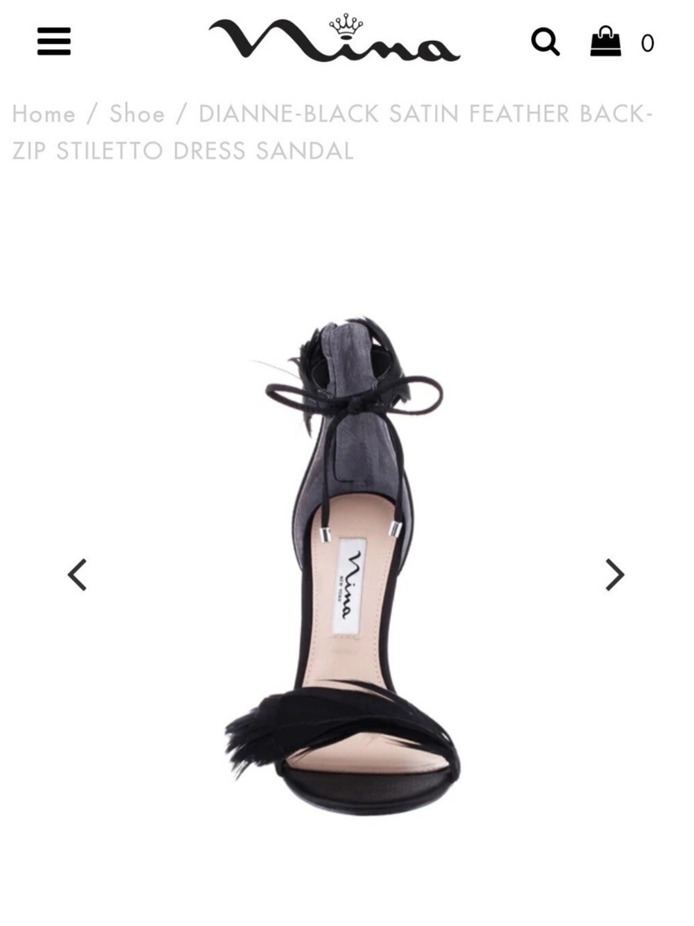 Nina Black Feather Ankle-Tie Heels - Picture 6 of 8